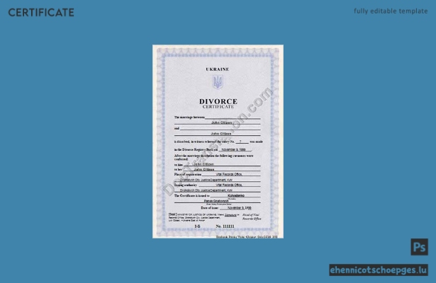 Beispiel einer Scheidungsurkunde des ukrainischen Standesamtes (Vorschau)